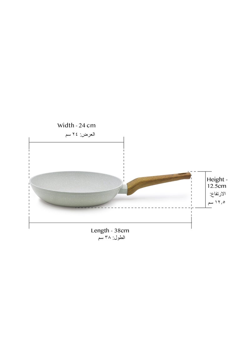 Bergner 24cm Forged Aluminum Fry Pan with Trivet, Marble Non-Stick Coating, Durable Scratch Resistant Frying Pan, Less Oil Use Healthy Cooking Skillet, Even Heating, Induction & Gas Stove Compatible - Image 2